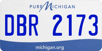 MI license plate DBR2173