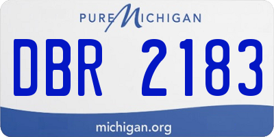 MI license plate DBR2183