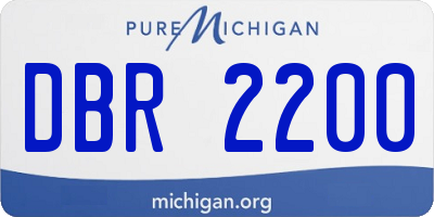 MI license plate DBR2200