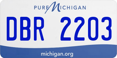 MI license plate DBR2203