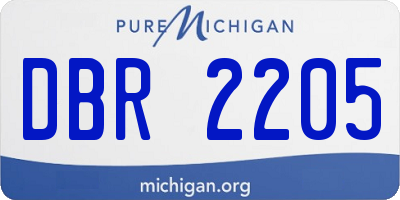 MI license plate DBR2205