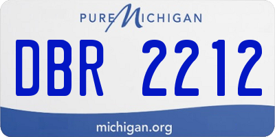 MI license plate DBR2212