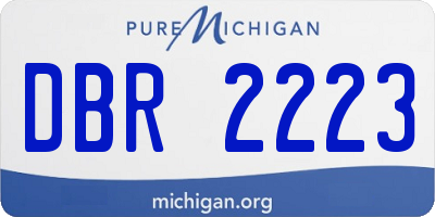 MI license plate DBR2223
