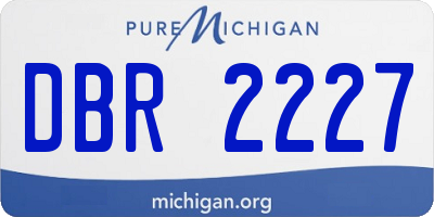 MI license plate DBR2227