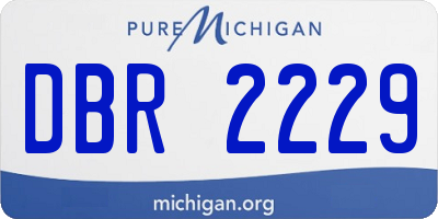 MI license plate DBR2229