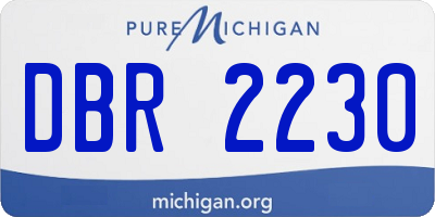 MI license plate DBR2230