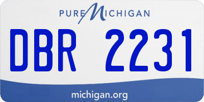 MI license plate DBR2231