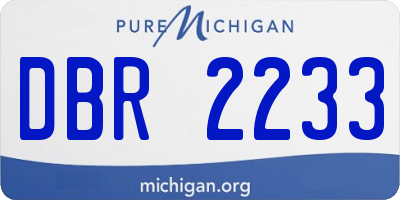 MI license plate DBR2233