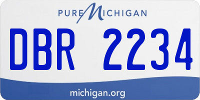 MI license plate DBR2234