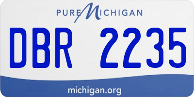 MI license plate DBR2235