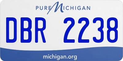 MI license plate DBR2238