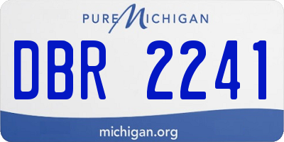 MI license plate DBR2241