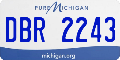 MI license plate DBR2243