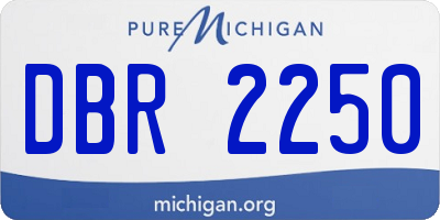 MI license plate DBR2250
