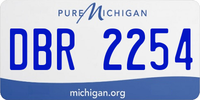MI license plate DBR2254