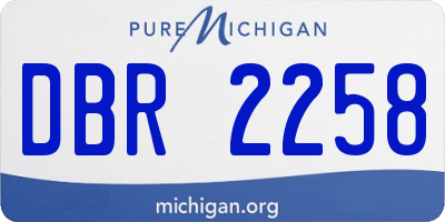 MI license plate DBR2258