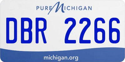 MI license plate DBR2266