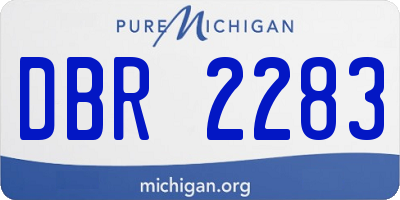 MI license plate DBR2283