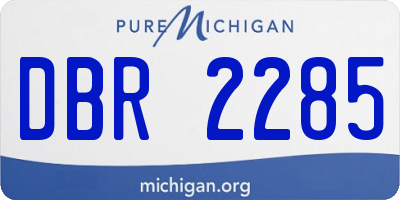 MI license plate DBR2285