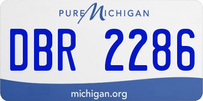 MI license plate DBR2286
