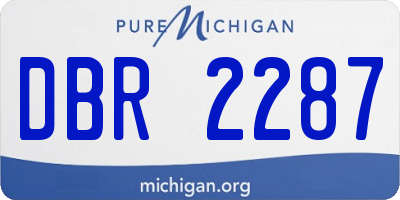 MI license plate DBR2287