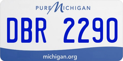 MI license plate DBR2290