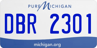 MI license plate DBR2301