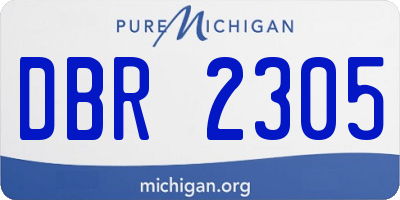MI license plate DBR2305