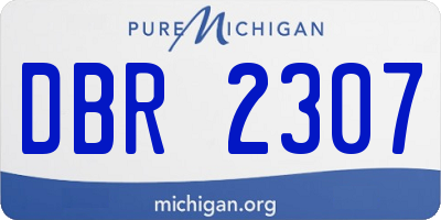 MI license plate DBR2307
