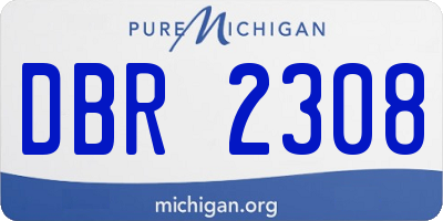 MI license plate DBR2308