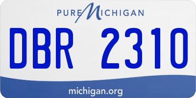 MI license plate DBR2310