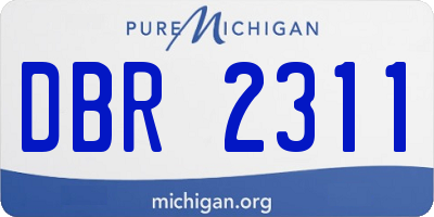 MI license plate DBR2311