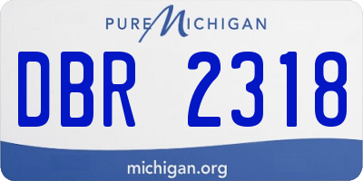 MI license plate DBR2318