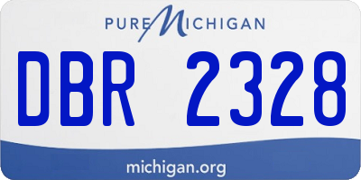 MI license plate DBR2328