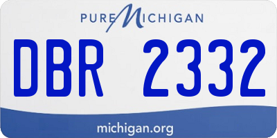 MI license plate DBR2332