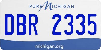 MI license plate DBR2335