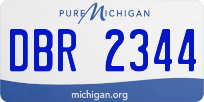 MI license plate DBR2344