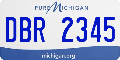 MI license plate DBR2345