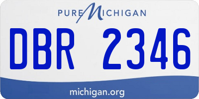 MI license plate DBR2346