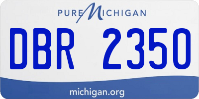 MI license plate DBR2350