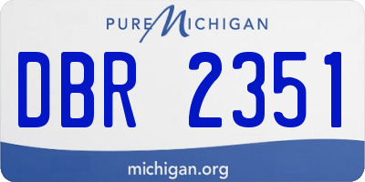 MI license plate DBR2351