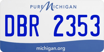 MI license plate DBR2353