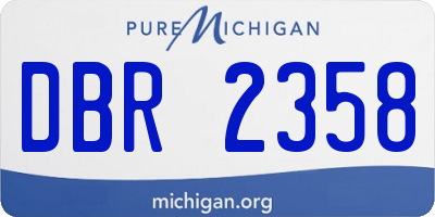 MI license plate DBR2358
