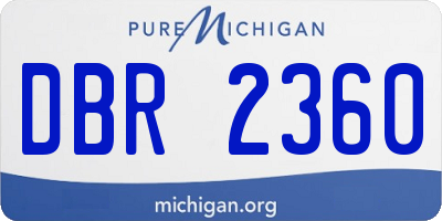 MI license plate DBR2360