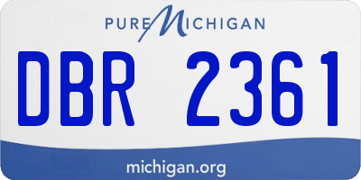 MI license plate DBR2361