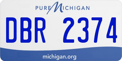 MI license plate DBR2374