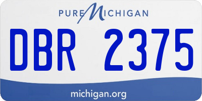 MI license plate DBR2375