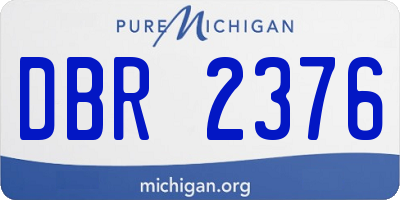 MI license plate DBR2376