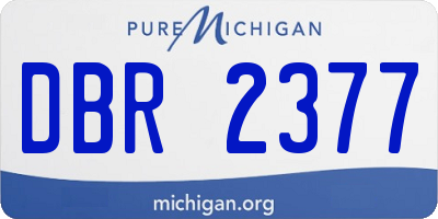 MI license plate DBR2377