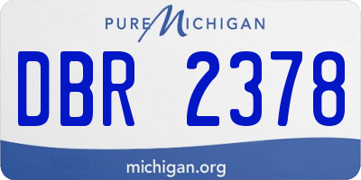 MI license plate DBR2378